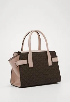 MICHAEL Michael Kors Damen CARMEN FLAP SATCHEL SEMI LUX - Handtasche - Brown/softpink -MICHAEL Michael Kors Geschäft d368c167296a447fbae2bcd30587505a