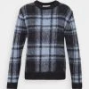 MICHAEL Michael Kors Damen BRUSHED PLAID CROP - Strickpullover - Blue