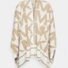 MICHAEL Michael Kors Damen LOGO PONCHO - Cape - White/khaki -MICHAEL Michael Kors Geschäft e03f10cf1ada45a5a9dfca60aeed29fd