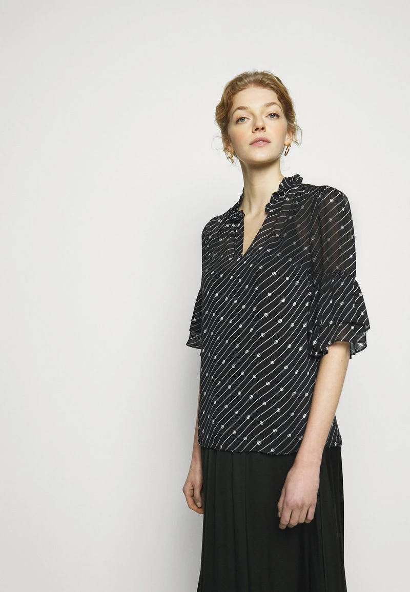 MICHAEL Michael Kors Damen LOGO BELL - Bluse - Black/ White 3 MICHAEL Michael Kors Damen LOGO BELL - Bluse - Black/ White