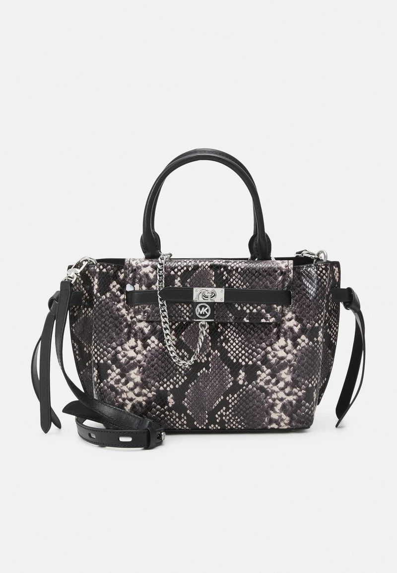 MICHAEL Michael Kors Damen HAMILTON LEGACY BELTED SATCHEL - Handtasche - Black/white 3 MICHAEL Michael Kors Damen HAMILTON LEGACY BELTED SATCHEL - Handtasche - Black/white