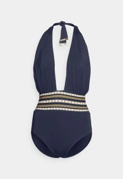 MICHAEL Michael Kors Damen CHAIN BORDER CROSS FRONT HALTER ONEPIECE - Badeanzug - Navy 12 MICHAEL Michael Kors Damen CHAIN BORDER CROSS FRONT HALTER ONEPIECE - Badeanzug - Navy -MICHAEL Michael Kors Geschäft eb19a5b7926441f3a2f7c313207a3718