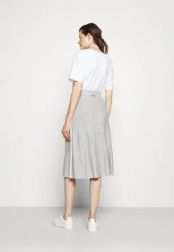 MICHAEL Michael Kors Damen LOGO TAPE MIDI SKIRT - A-Linien-Rock - Pearl Heather -MICHAEL Michael Kors Geschäft ec3d30aed3ae4b4d8bebc2d4703bcdd5