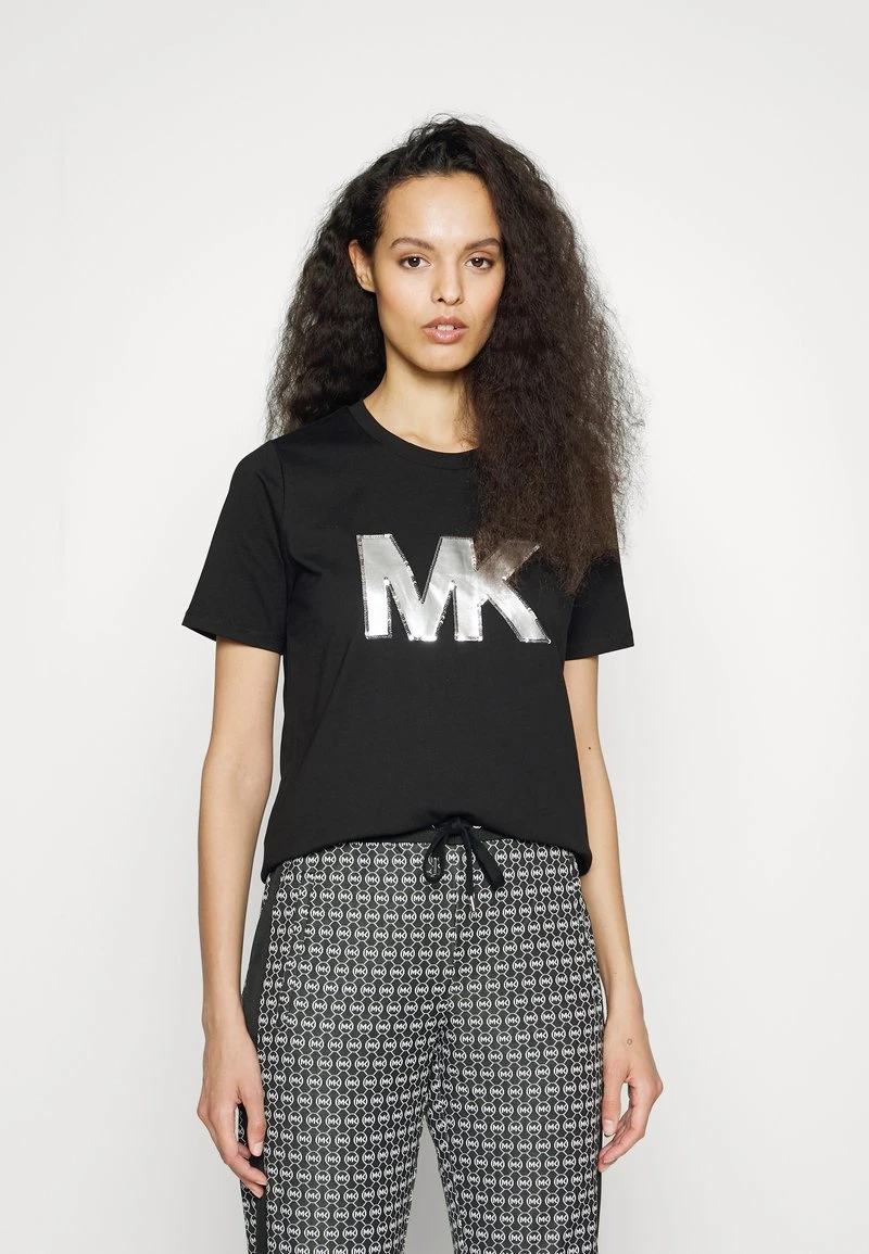 MICHAEL Michael Kors Damen SEQN LOGO TEE - T-Shirt Print - Black 3 MICHAEL Michael Kors Damen SEQN LOGO TEE - T-Shirt Print - Black
