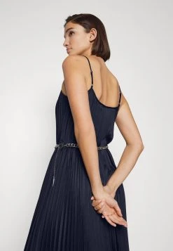 MICHAEL Michael Kors Damen PLEATED SLIP MIDI DRESS - Cocktailkleid/festliches Kleid - Midnightblue -MICHAEL Michael Kors Geschäft f0d670862d8b42a58dc960fb941f816c