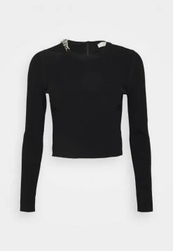 MICHAEL Michael Kors Damen CHAIN CUTOUT FITTED - Strickpullover - Black -MICHAEL Michael Kors Geschäft f955ca5322db4dab8a94b8a46fed1c28