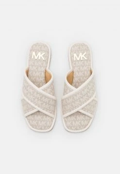 MICHAEL Michael Kors Damen GIDEON SLIDE - Pantolette Flach - Natural -MICHAEL Michael Kors Geschäft fb9236dd3f8e42ec8905163463cf2081