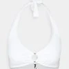 MICHAEL Michael Kors Damen ICONIC SOLIDS HALTER - Bikini-Top - White -MICHAEL Michael Kors Geschäft fc46e8e230be4297bd41d90e2e17275d